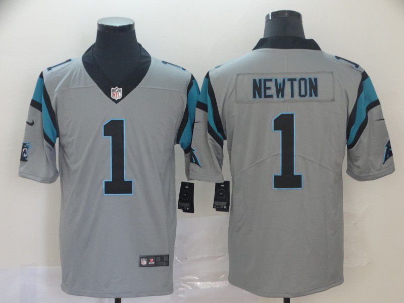 Men Carolina Panthers #1 Newton 2019 Vapor Untouchable Nike Gray Inverted Legend NFL Jerseys